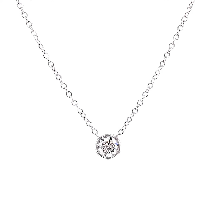  Solitaire Diamond Bezel Necklace